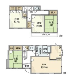 東柏1丁目戸建の物件間取画像